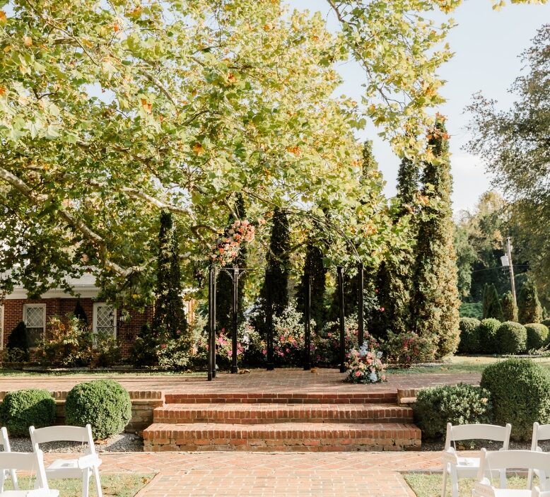 Ceremony on the grounds of Mankin Mansion